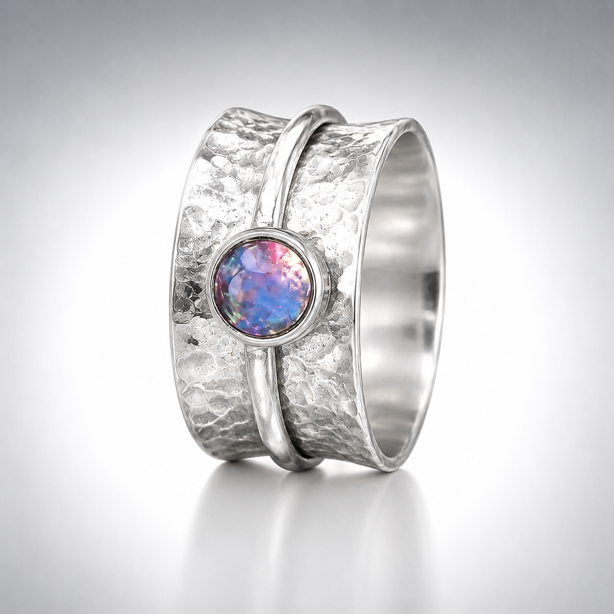 Alexandrite Textured Spinner Ring