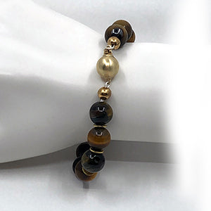 Tiger's Eye Bracelet & 14K Yellow Gold