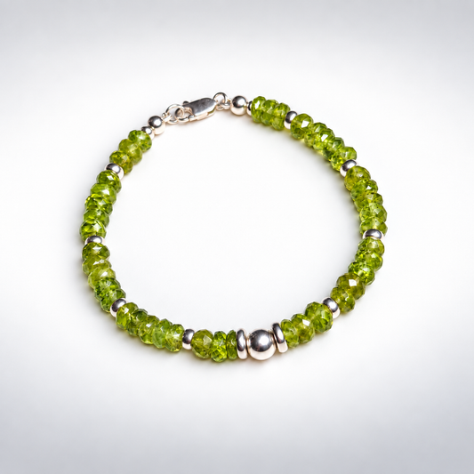 Golden-green Faceted Peridot Bracelet