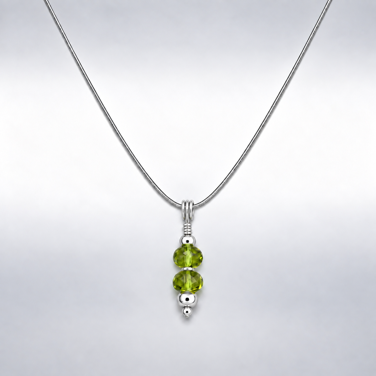 Golden-Green Faceted Peridot Pendant