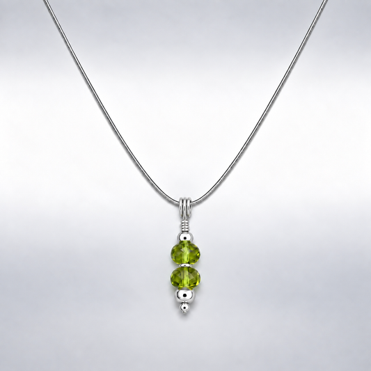 Golden-Green Faceted Peridot Pendant