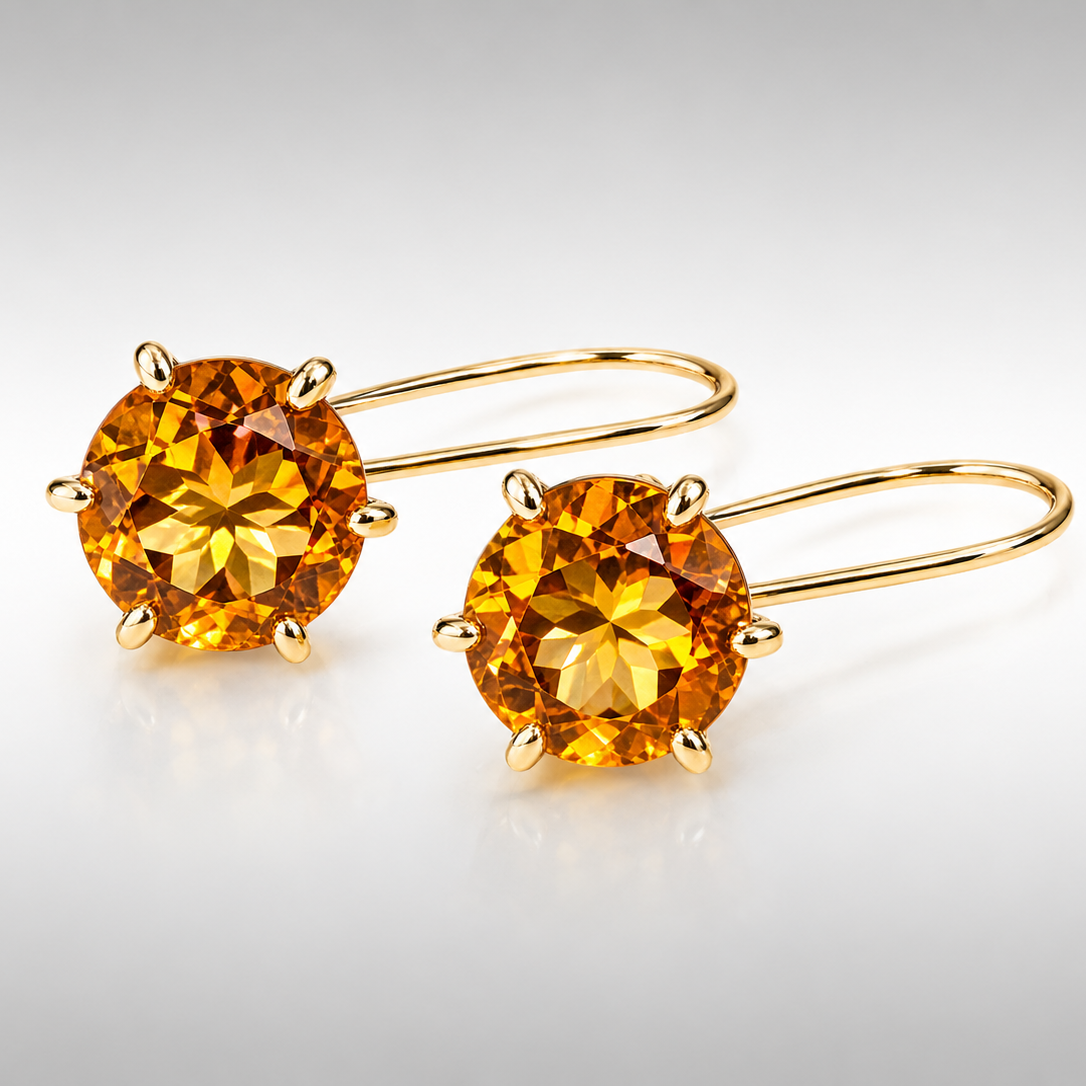 Golden Radiance - Citrine & 14K Gold Earrings