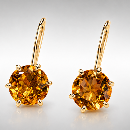 Golden Radiance - Citrine & 14K Gold Earrings