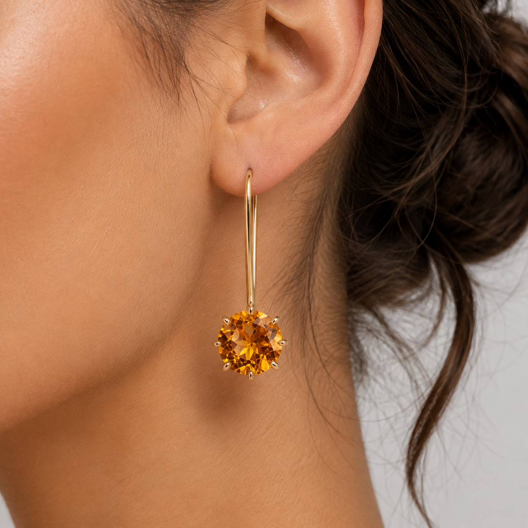 Golden Radiance - Citrine & 14K Gold Earrings