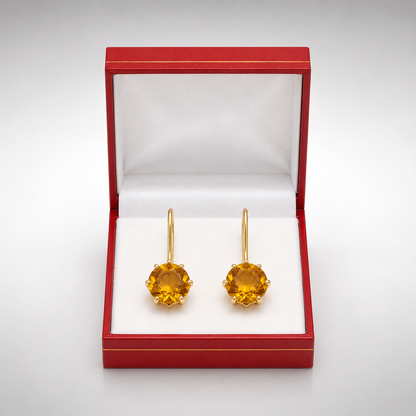 Golden Radiance - Citrine & 14K Gold Earrings