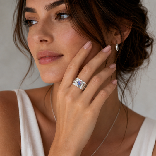 Alexandrite Textured Spinner Ring