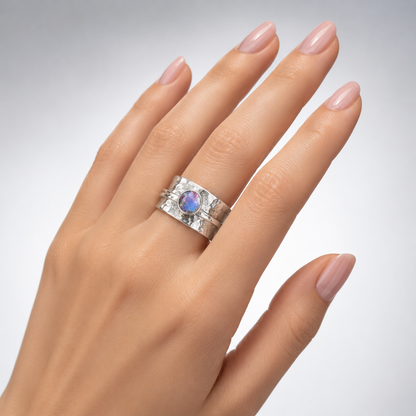 Alexandrite Textured Spinner Ring