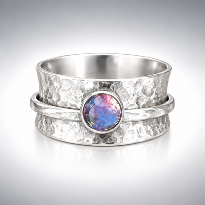 Alexandrite Textured Spinner Ring