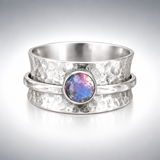 Alexandrite Textured Spinner Ring
