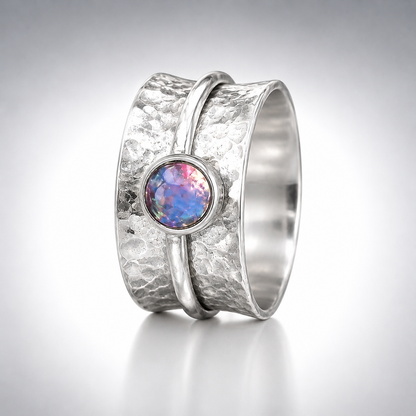 Alexandrite Textured Spinner Ring