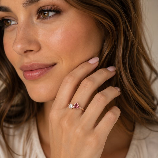 Pink Sapphire & Diamond Ring - Custom Order Available