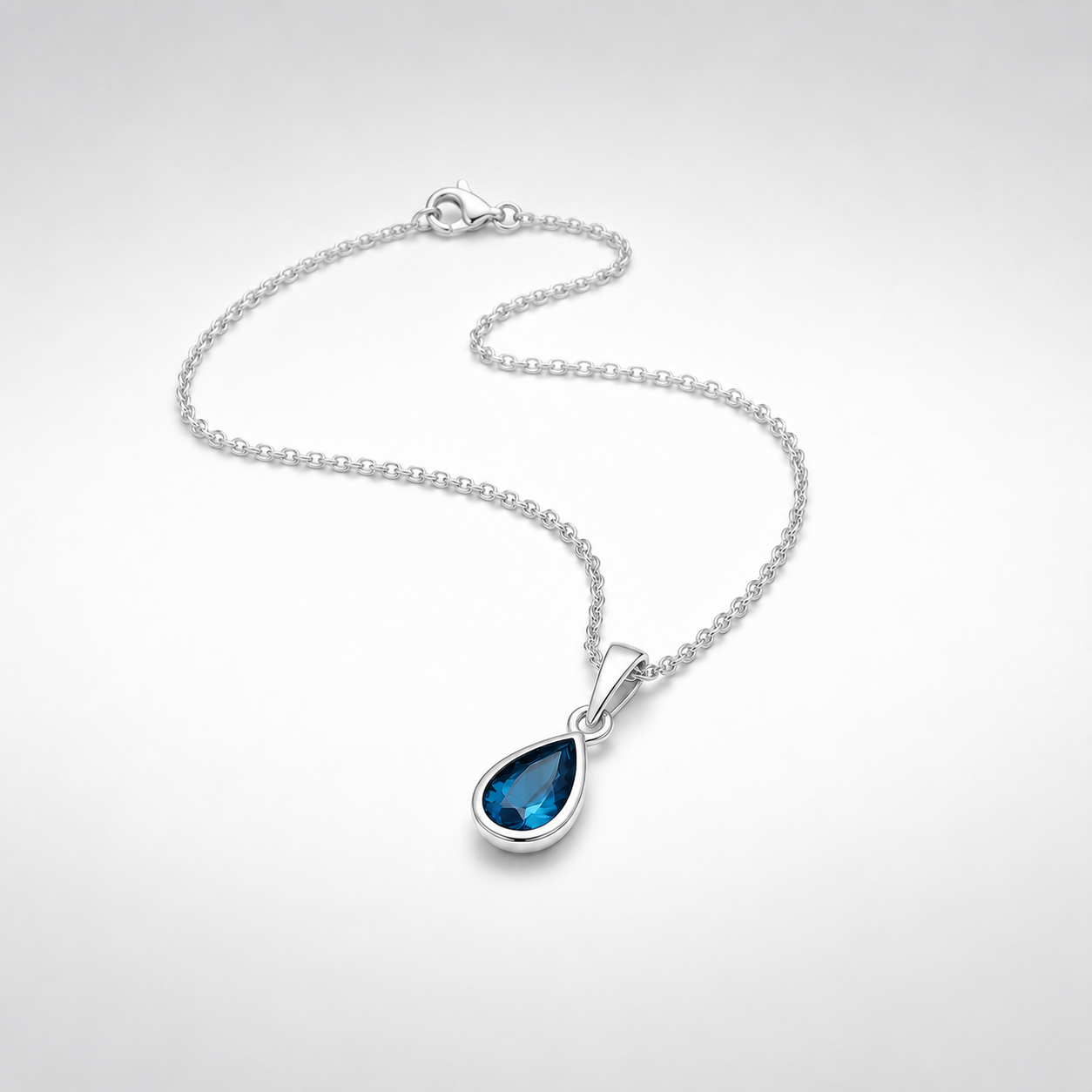 Minimalist London Blue Topaz pendant