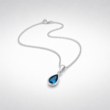 Minimalist London Blue Topaz pendant