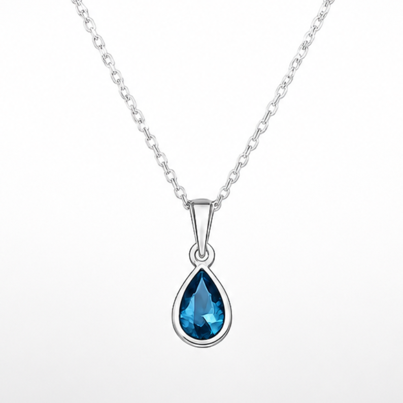 Minimalist London Blue Topaz pendant
