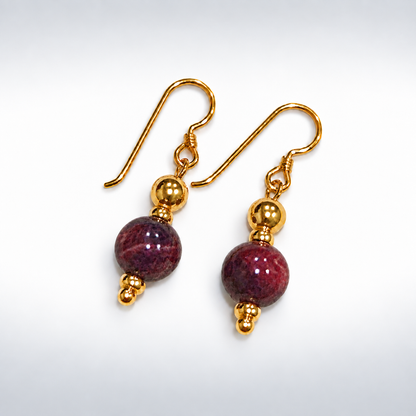 Caramel to RedTiger’s Eye Earrings Set with 14K Gold Accents