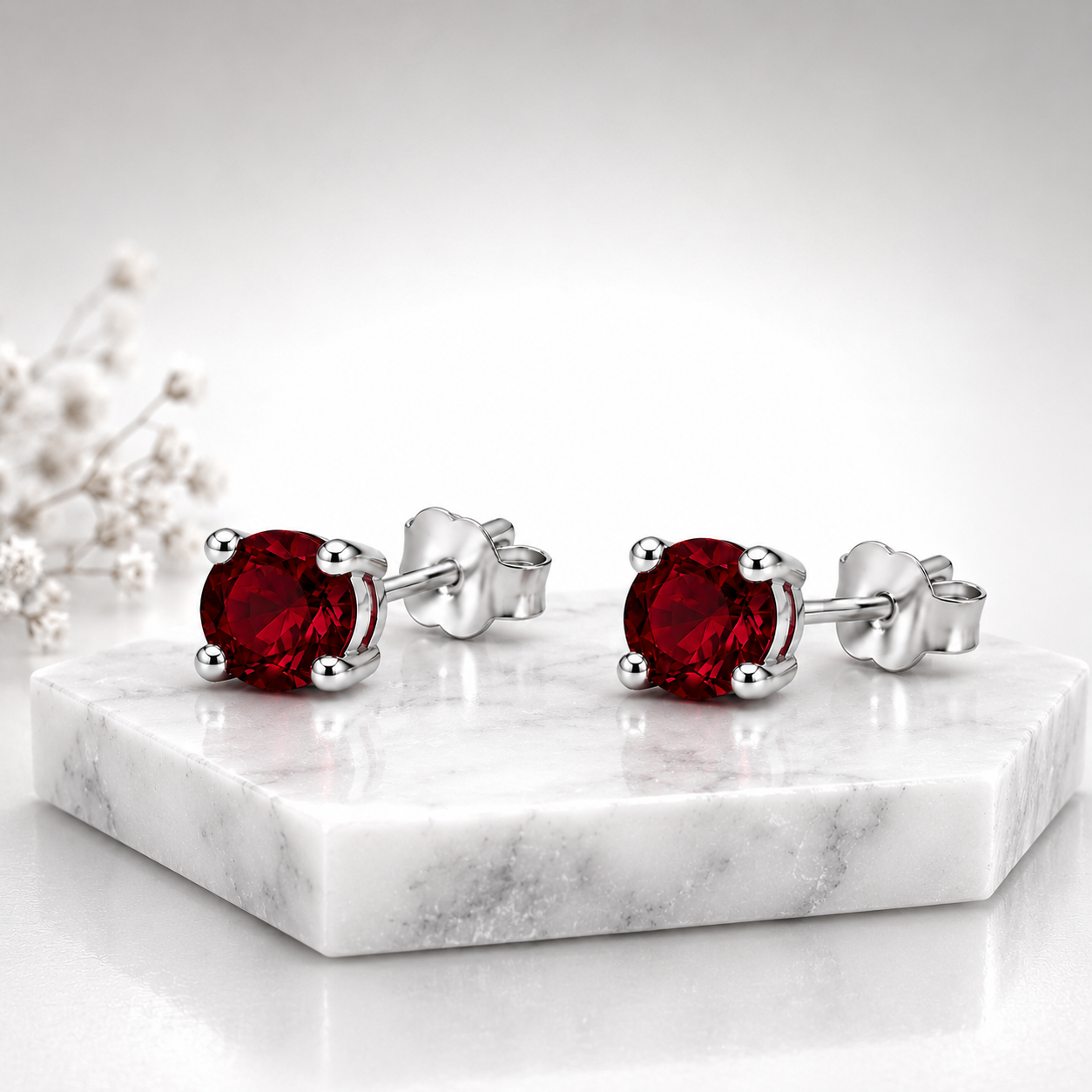 Garnet Stud Earrings