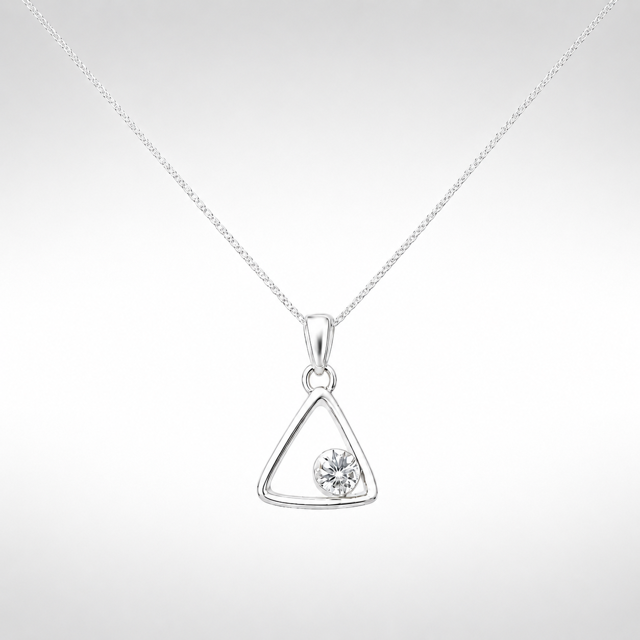 Sterling Silver and White Sapphire Pendant