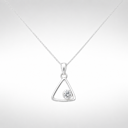 Sterling Silver and White Sapphire Pendant