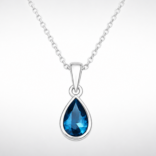 Minimalist London Blue Topaz pendant