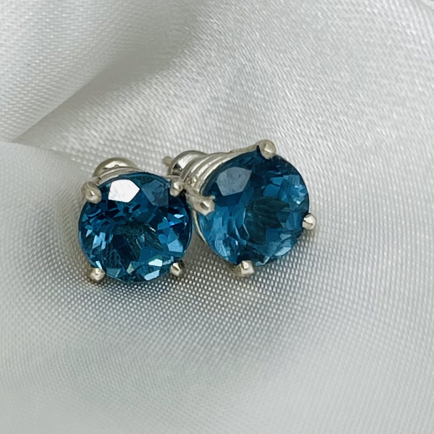 London Blue Topaz Stud Earrings - Custom Orders Available