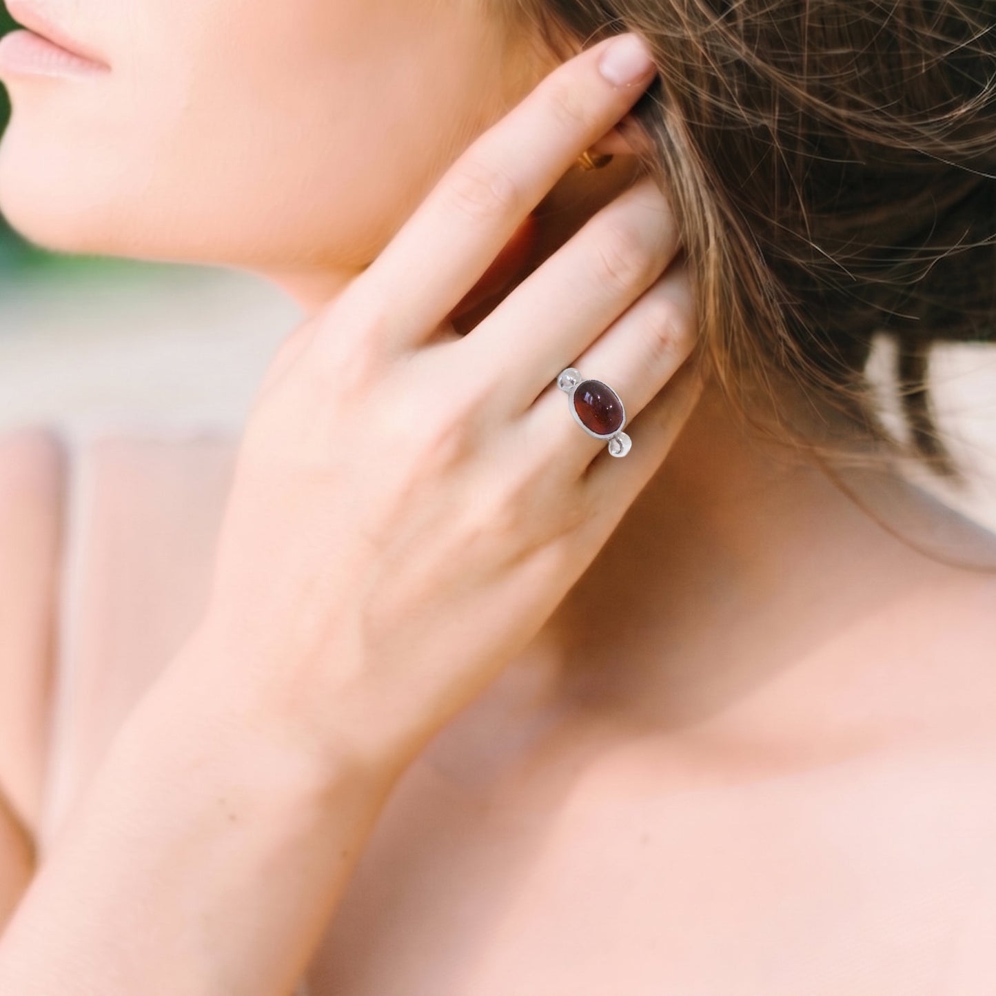 Garnett Cabochon Ring - Contact us for Custom Orders