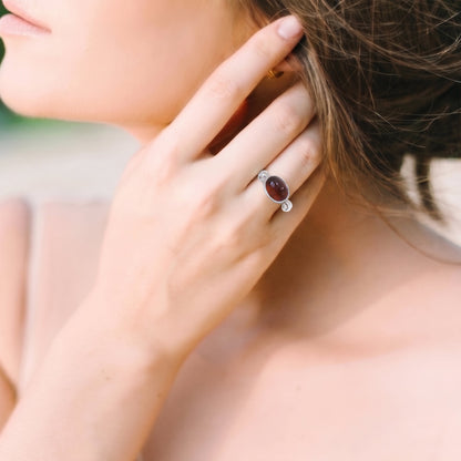 Garnett Cabochon Ring - Contact us for Custom Orders