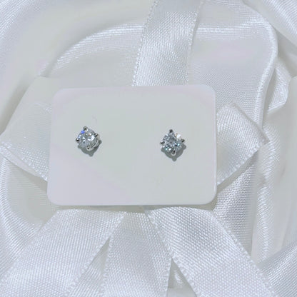 Moissanite and White Gold Stud Earrings - Custom Orders Available