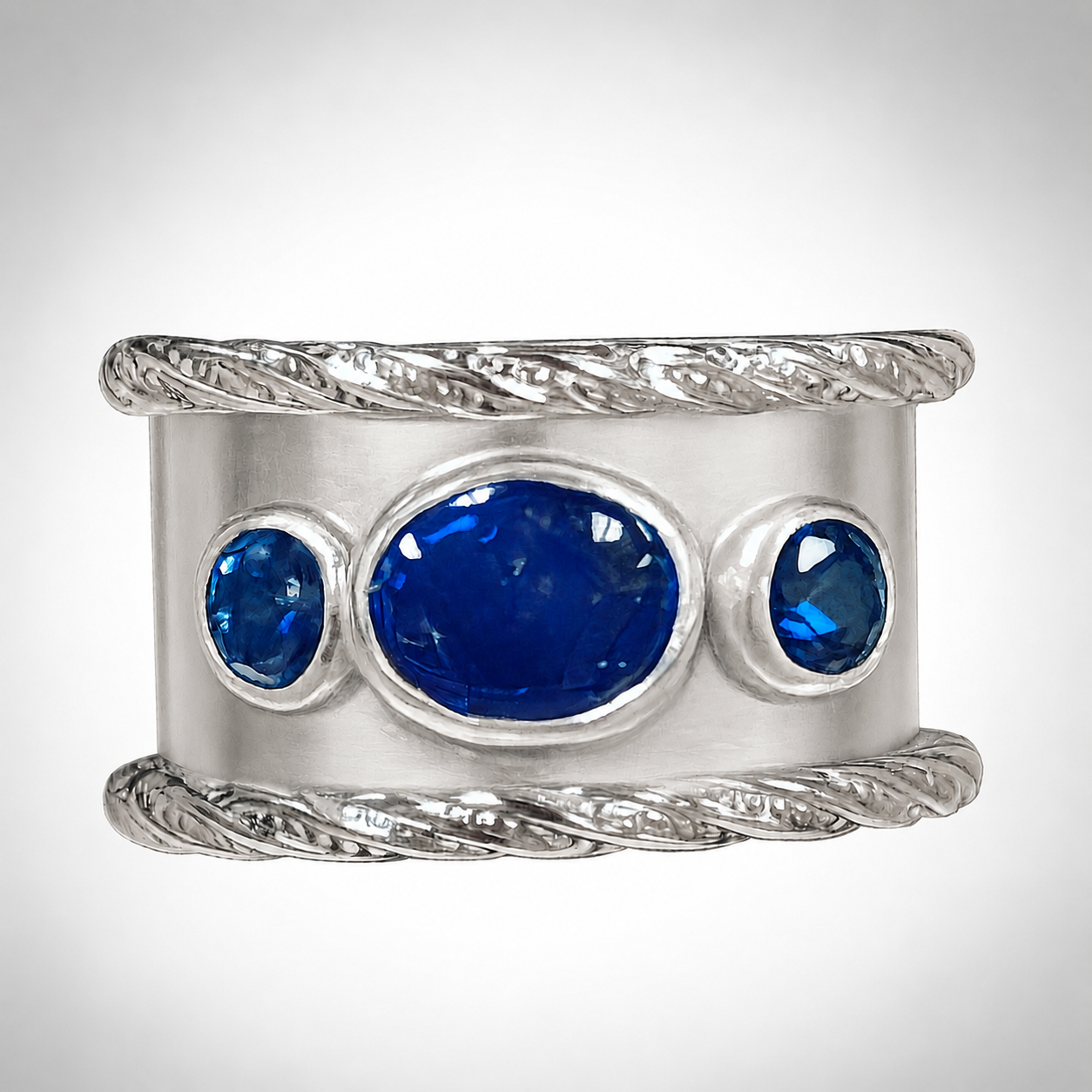 Kyanite and Sapphire Ring