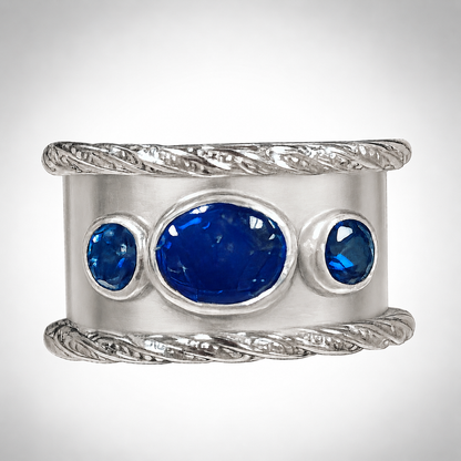 Kyanite and Sapphire Ring