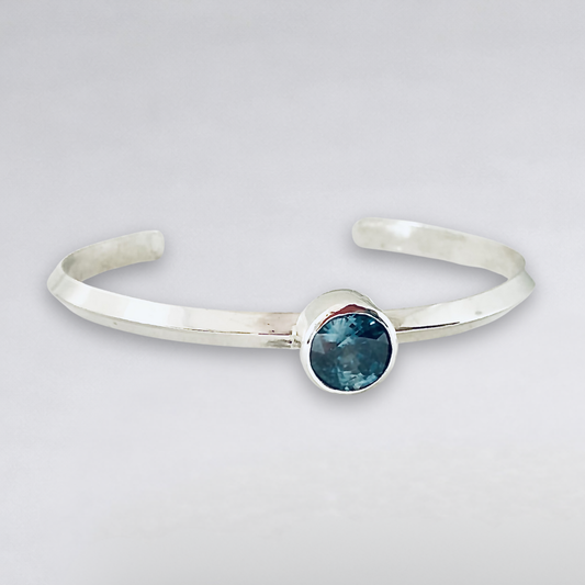 London Blue Topaz Cuff Bracelet - Custom Orders Available