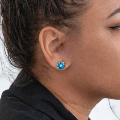 London Blue Topaz Stud Earrings - Custom Orders Available