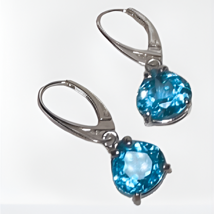Parti Sapphires Blue-Green Heart Shaped Earrings